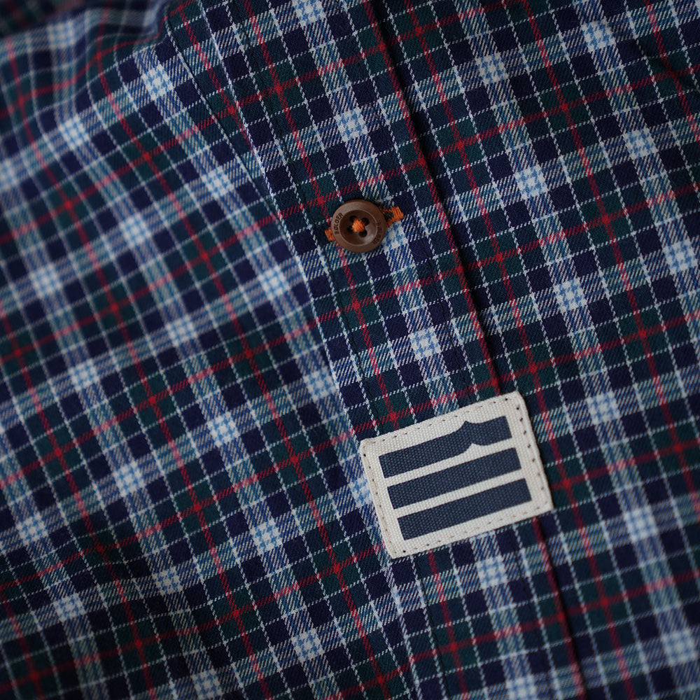 Navy/Green Check