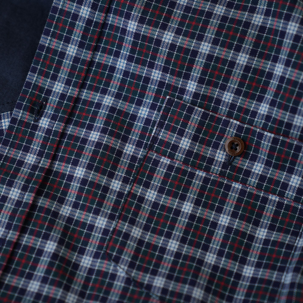 Navy/Green Check